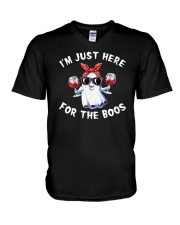I'm Just Here For The Boos Wine V-Neck T-Shirt tile