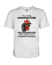 I'm Currently Unmedicated And Unsupervised V-Neck T-Shirt tile