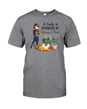 Easily Distracted By Chickens And Plants Classic T-Shirt front