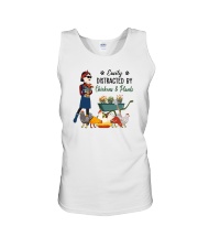 Easily Distracted By Chickens And Plants Unisex Tank tile
