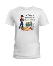 Easily Distracted By Chickens And Plants Ladies T-Shirt tile