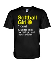 Softball Girl Definition V-Neck T-Shirt tile