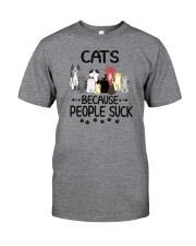 Cats Because People Suck Classic T-Shirt front