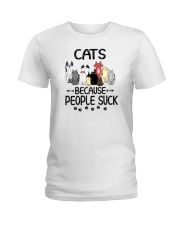 Cats Because People Suck Ladies T-Shirt tile