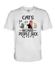 Cats Because People Suck V-Neck T-Shirt tile