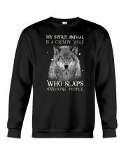 My Spirit Animal Is A Grumpy Wolf Crewneck Sweatshirt tile
