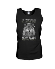 My Spirit Animal Is A Grumpy Wolf Unisex Tank tile