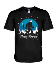 Merry Fishmas Bigfoot V-Neck T-Shirt tile