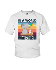 In A World Where You Can Be Anything Be Kind Elephant Youth T-Shirt tile