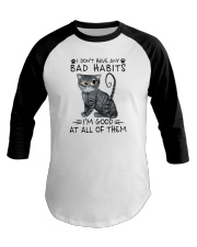 I Don't Have Any Bad Habits Cat Baseball Tee tile