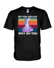 Eff You See Kay Unicorn Vintage V-Neck T-Shirt tile