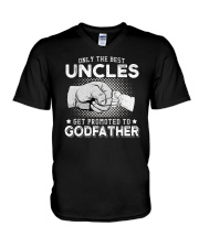 Only The Best Uncles Get Promoted To Godfather V-Neck T-Shirt tile