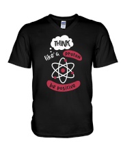 Think Like A Proton Be Positive V-Neck T-Shirt tile