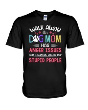 Walk Away This Dog Mom Has Anger Issue V-Neck T-Shirt tile