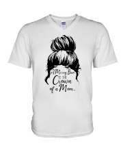 A Messy Bun Is The Crown Of a Mom V-Neck T-Shirt tile