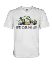 Plant Lover Dog Mom V-Neck T-Shirt tile