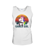 Gamer Girl Unicorn Unisex Tank tile