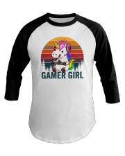 Gamer Girl Unicorn Baseball Tee tile
