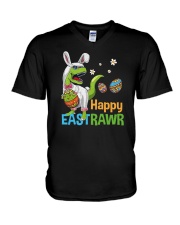 Happy Eastrawr T-Rex V-Neck T-Shirt tile