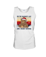 On The Naughty List And I Regret Nothing Bear Unisex Tank tile