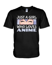Just A Girl Who Loves Anime V-Neck T-Shirt tile