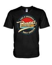 Papa Like A Grandpa Only Cooler V-Neck T-Shirt tile