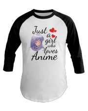Just A Girl Who Loves Anime Baseball Tee tile
