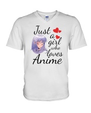 Just A Girl Who Loves Anime V-Neck T-Shirt tile