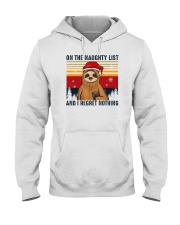 On The Naughty List And I Regret Nothing Sloth Hooded Sweatshirt tile