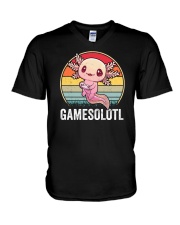 Gamesolotl Axolotl Video Games V-Neck T-Shirt tile