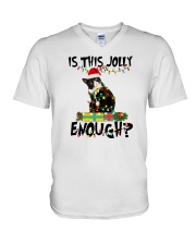 Is This Jolly Enough Cat V-Neck T-Shirt tile