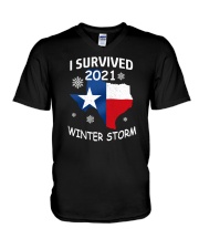 I Survived 2021 Winter Storm V-Neck T-Shirt tile