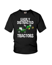 Easily Distracted By Tractors Youth T-Shirt front