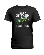 Easily Distracted By Tractors Ladies T-Shirt tile