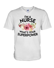 I'm A Nurse What's Your Superpower V-Neck T-Shirt tile