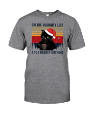 On The Naughty List And I Regret Nothing Cat Classic T-Shirt front