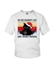 On The Naughty List And I Regret Nothing Cat Youth T-Shirt tile