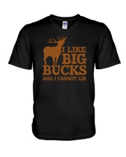 I Like Big Bucks And I Cannot Lie V-Neck T-Shirt tile