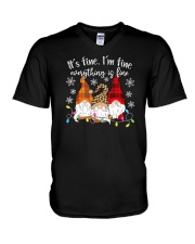 It's Fine I'm Fine Everything Is Fine V-Neck T-Shirt tile