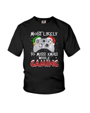 Most Likely To Miss Xmas While Gaming Youth T-Shirt tile