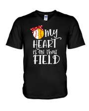 My Heart Is On That Field V-Neck T-Shirt tile