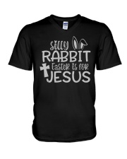 Silly Rabbit Easter Is For Jesus V-Neck T-Shirt tile