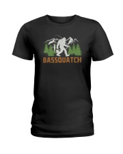 Bassquatch Bigfoot Fishing Ladies T-Shirt tile