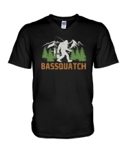 Bassquatch Bigfoot Fishing V-Neck T-Shirt tile