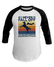 I Never Fall Off Baseball Tee tile