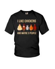 I Like Chickens And Maybe 3 People Youth T-Shirt tile