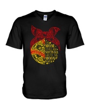 This Mom Loves Her Softball Girl To The Moon V-Neck T-Shirt tile