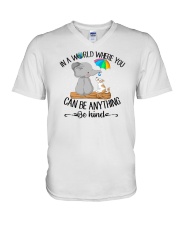In A World Where You Can Be Anything Be Kind V-Neck T-Shirt tile