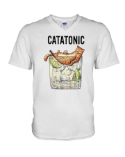 Catatonic Cat Gin and Tonic V-Neck T-Shirt tile