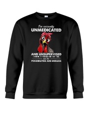 I'm Currently Unmedicated And Unsupervised Chicken Crewneck Sweatshirt tile